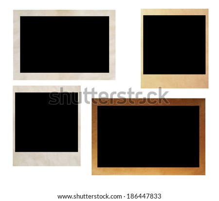 old photo frames isolated on white
