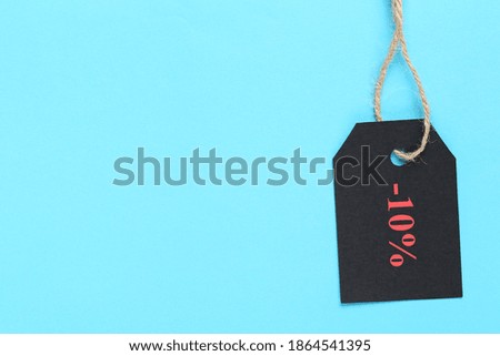 Sale tag on blue background