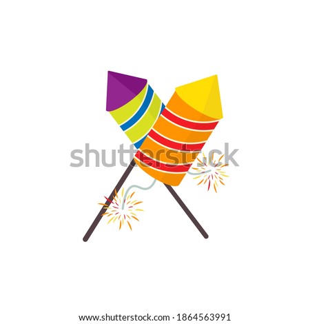Diwali rocket icon. Clipart image isolated on white background.