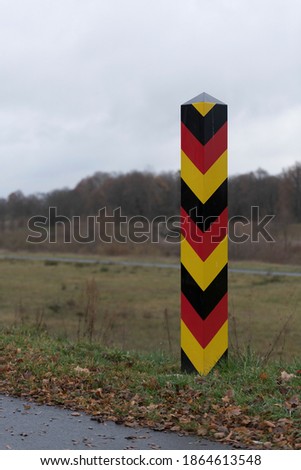 A German border post in autumnal weather