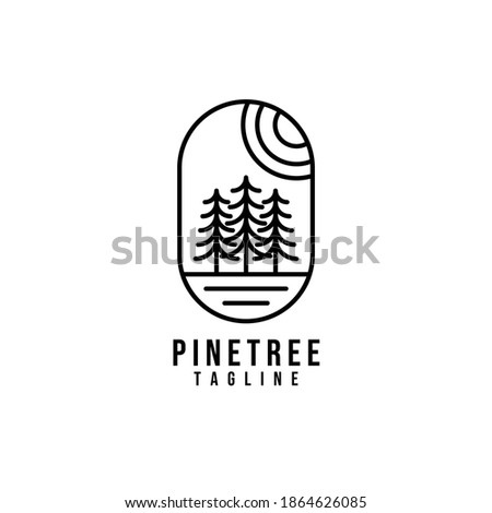 Pine tree logo vector illustration design, creative pine tree logo