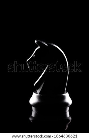 Black chess hourse on black background