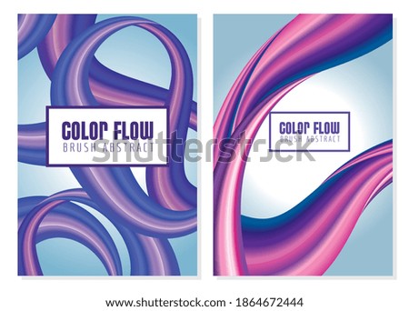 two colors flow posters in gray colors backgrounds vector illustration design