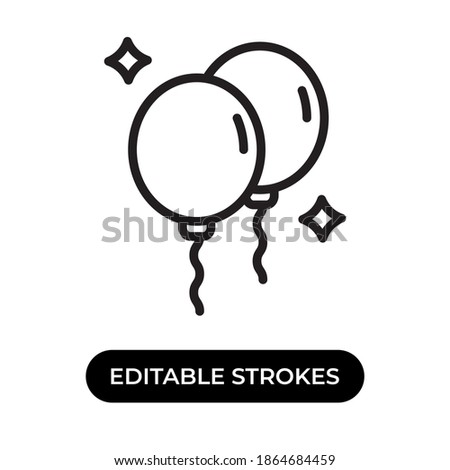 vector illustration of two balloons icon, use black color with line design style, editable stroke