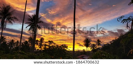sunrise in Padangsidimpuan North Sumatera, Indonesia and low angle