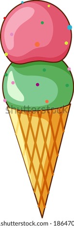Isolated ice cream cone illustration