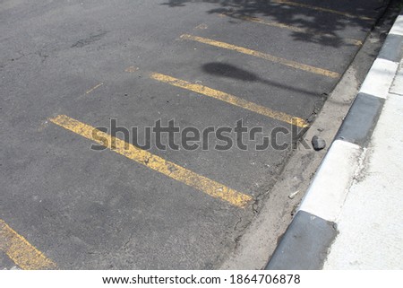Parking lot for motorcycle and bicycle outdoor closeup