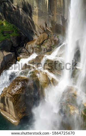 Beautiful waterfall shot inside Yosemite National Park in California