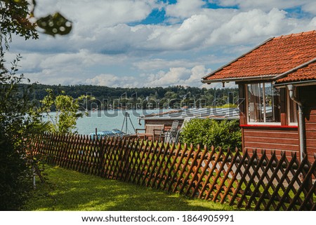nice german lake with houses around