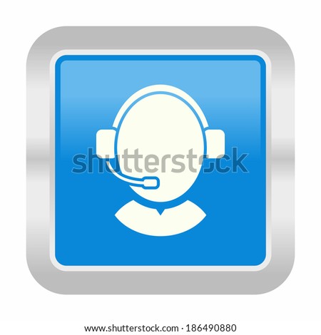 Customer support operator with headset icon 