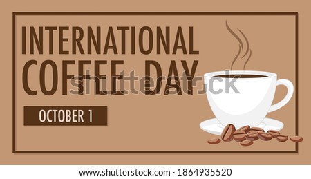 International coffee day letter banner illustration