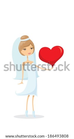 Wedding picture, bride  in love, the vector 