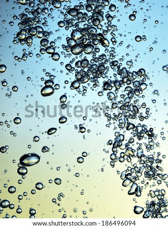 bubbles in fresh clear water 