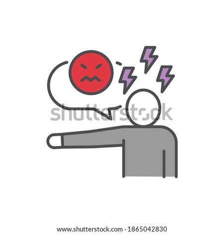 Hatred line color icon. Sign for web page, mobile app Royalty-Free Stock Photo #1865042830