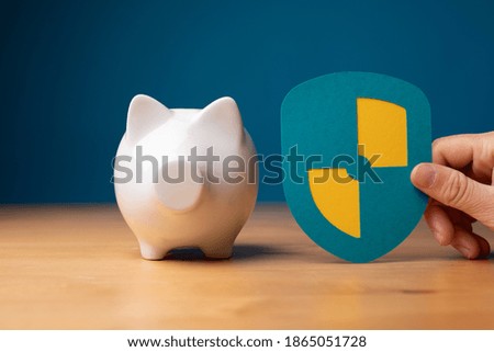 A closeup shot of a budget white a piggy bank