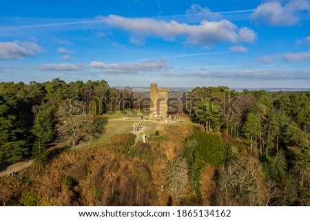 Leith Hill Tower, Dorking Surrey, on a sunny day. Royalty-Free Stock Photo #1865134162