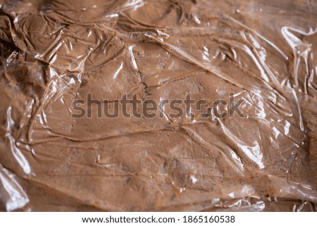 Mud texture in plastic bag, soft picture