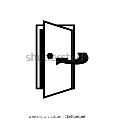 Keep Door Closed Black Icon,Vector Illustration, Isolated On White Background Label. EPS10 Royalty-Free Stock Photo #1865166166