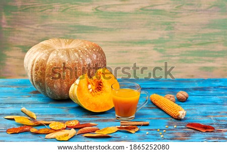 Sweet Tasty Vitamin Pumpkin Juice Studio Photo
