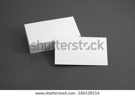 Blank corporate identity package business card envelope and letter with clear gray background.