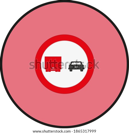 Forbidden overtaking traffic signs icons. illustration for web and mobile design.