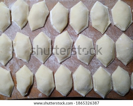 The process of making homemade dumplings from natural products