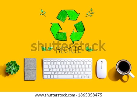 Recycle with a computer keyboard and a mouse