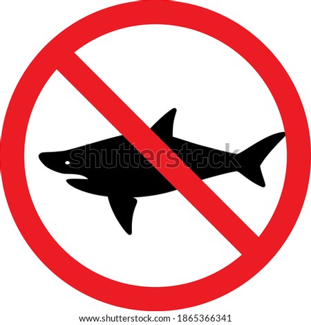 Carrying fish not allowed sign. Red background. Safety signs and symbols.