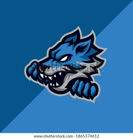 blue wolf for mascot logo or other designs