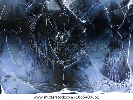 broken TV screen, large cracks, for background, LCD screen