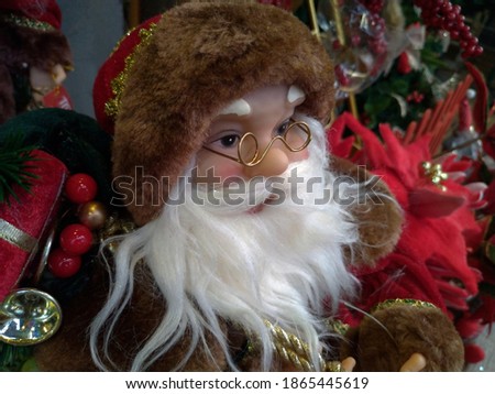 Santa Claus with brown hat. selective focus