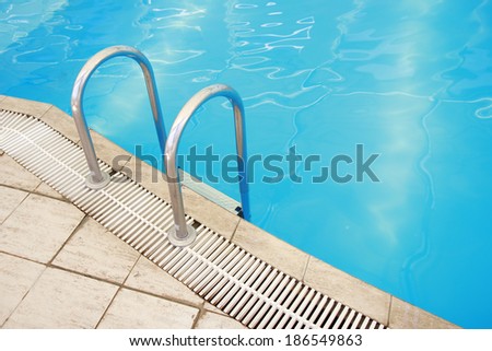 a steps in a water pool