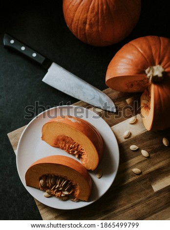 Sweet pumpkin slices Thanksgiving food photography