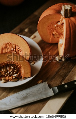 Sweet pumpkin slices Thanksgiving food photography