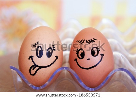Funny easter smile eggs