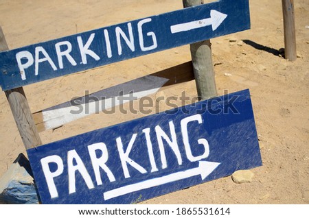 Parking sign on beach in Cadiz, Spain
