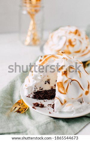 Baked Alaska Ice Cream Cake Food Dessert Photo