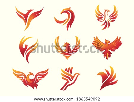 abstract phoenix bird logo concept
