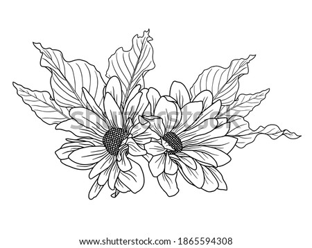 Flowers Line Arts.  You use on greeting card, frame, shopping bags, wall art, wedding invitation, decorations, and t-shirts
