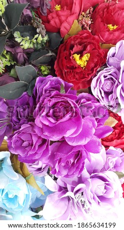 Red and lilac color irregular flower background