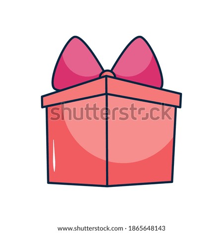 gift box icon over white background, flat style, vector illustration