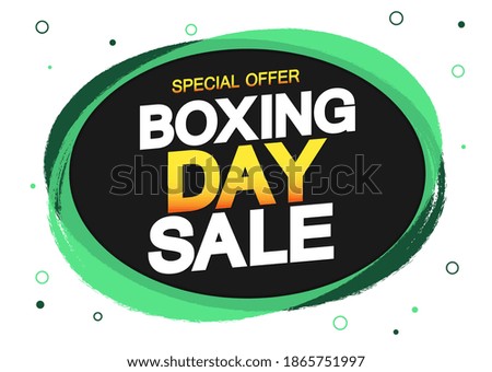 Boxing Day Sale, offer banner design template, Christmas special offer, discount tag, vector illustration