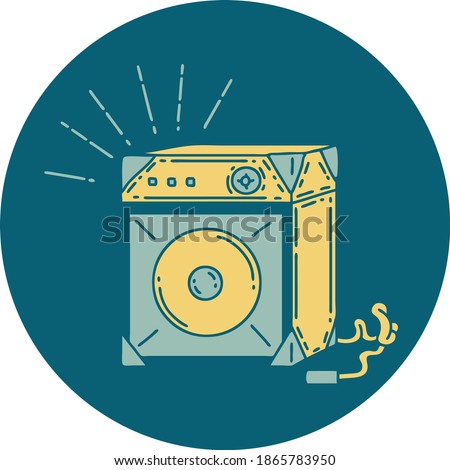 icon of a tattoo style guitar amplifier