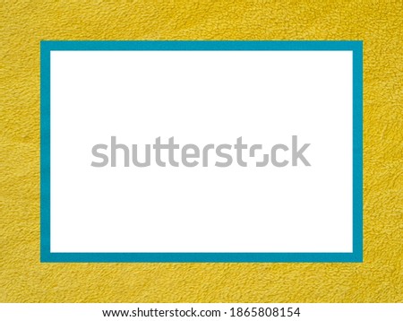 Yellow-blue texture decorative rectangular frame with a free white field for creative work.