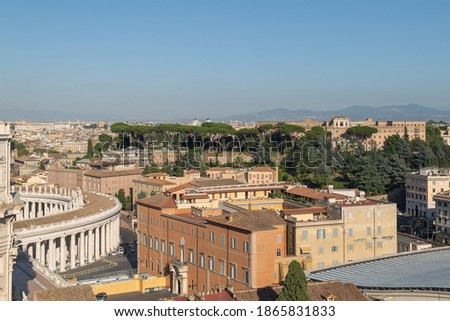 The Skyline of Rome with the Dome of the St. Peter's Basilica