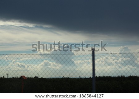 Sky Picture Exterior. Landscape Raining. Dark Photography