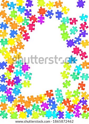 Business riddle jigsaw puzzle rainbow colors parts vector illustration. Group of puzzle pieces isolated on white. Teamwork abstract concept. Jigsaw gradient plugins.