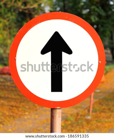 go straight direction traffic sign