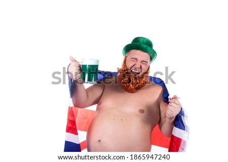 St.Patrick 's Day. Funny fat man.