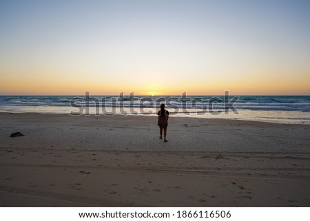Beautiful sunset on famous Cable beach in Broome Western Australia 